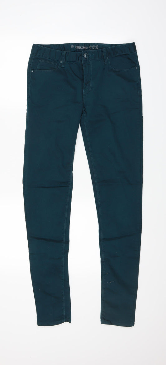 Denim Co Womens Green   Skinny Jeans Size 10 L25 in