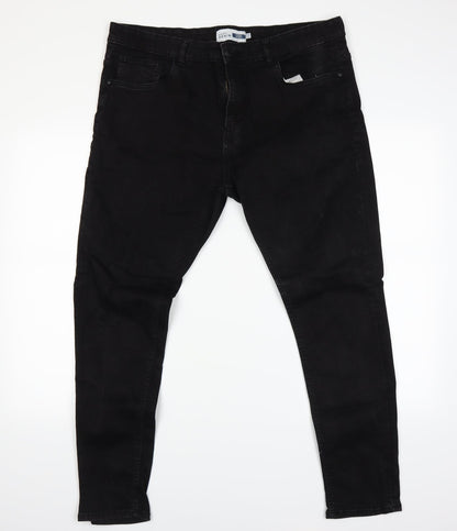 Womens UK Size 38 Easy Denim Regular Fit Straight Black Jeans