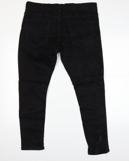Womens UK Size 38 Easy Denim Regular Fit Straight Black Jeans