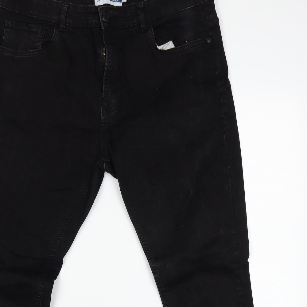 Womens UK Size 38 Easy Denim Regular Fit Straight Black Jeans