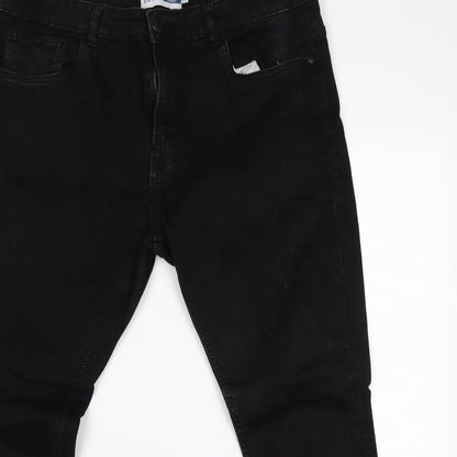 Womens UK Size 38 Easy Denim Regular Fit Straight Black Jeans