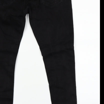 Womens UK Size 38 Easy Denim Regular Fit Straight Black Jeans
