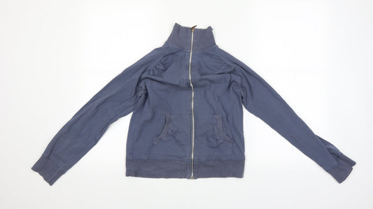 Front view of Active women’s blue full zip hoodie, size UK 12