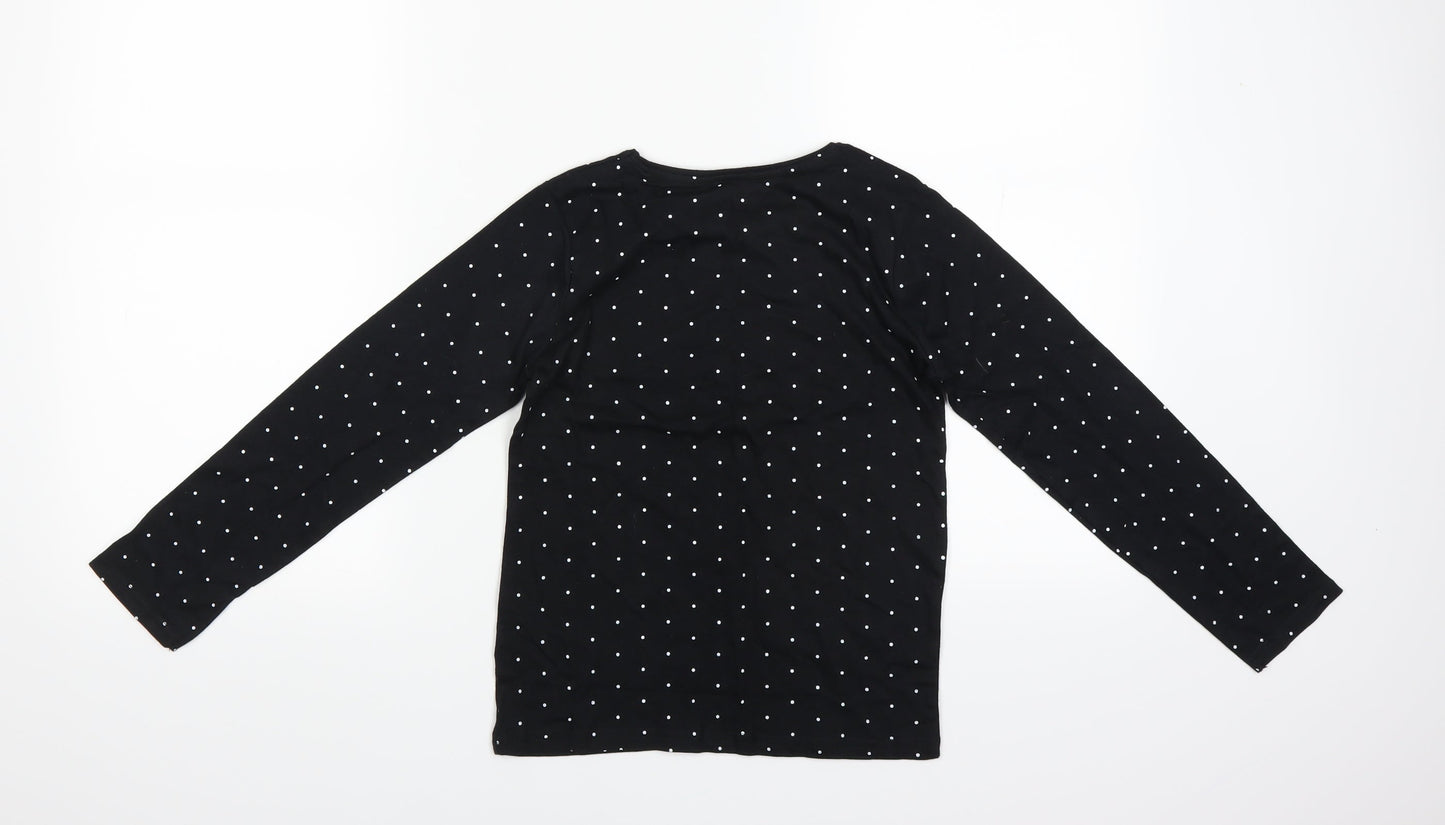 Primark Girls Black Spotted  Top Pyjama Top Size 8-9 Years  - Bonjour