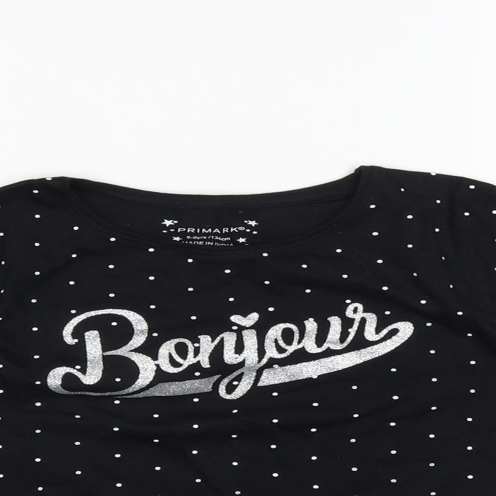 Primark Girls Black Spotted  Top Pyjama Top Size 8-9 Years  - Bonjour