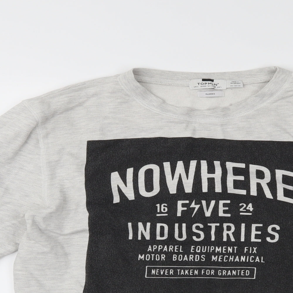 Topman Mens Grey   Pullover Jumper Size L