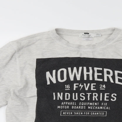 Topman Mens Grey   Pullover Jumper Size L