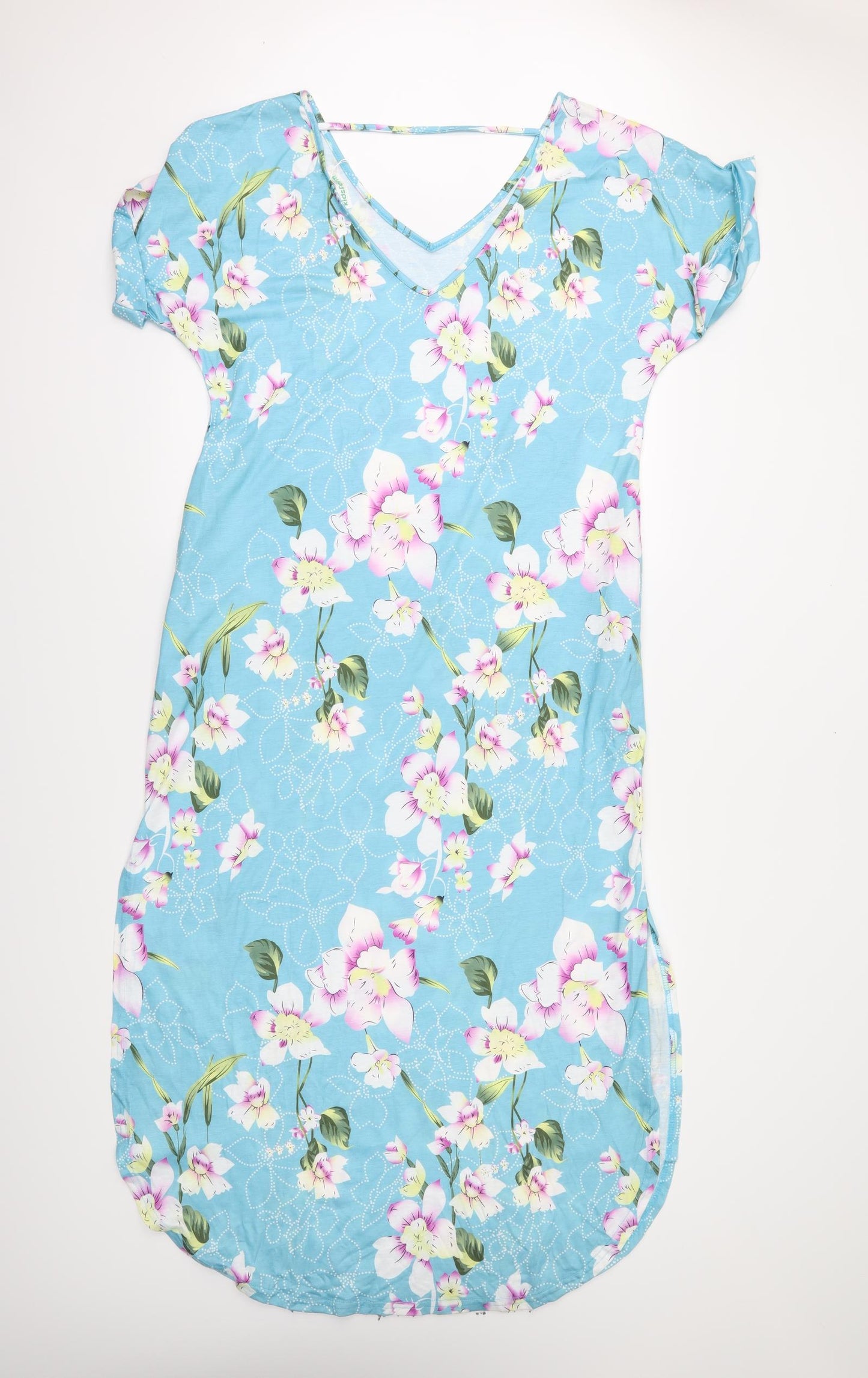 kidsform Womens Blue Floral  A-Line  Size L