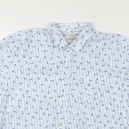 ACW85 Mens Blue Striped   Button-Up Size M