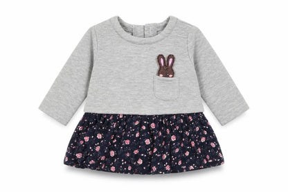 Front view of Matalan girls’ grey jumper, size 0-3, months