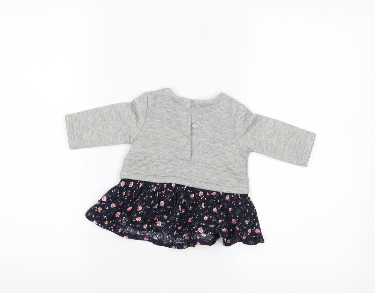 Back view of Matalan girls’ grey jumper, size 0-3, months