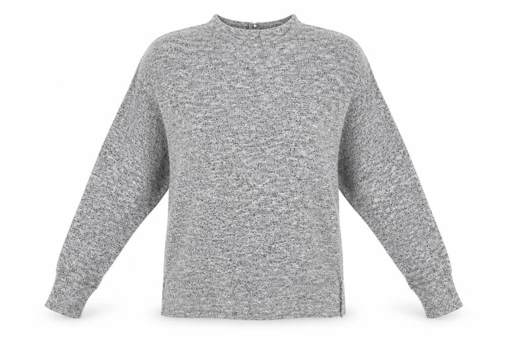 Front view of Dorothy Perkins women’s grey jumper, size UK 12