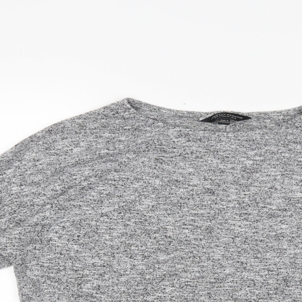 Close-up detail of Dorothy Perkins women’s grey jumper, size UK 10