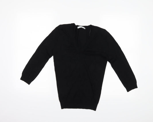 Front view of AMARANTO women’s black jumper, size UK 10