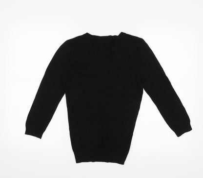 Back view of AMARANTO women’s black jumper, size UK 10