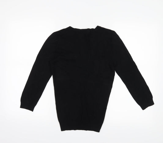 Back view of AMARANTO women’s black jumper, size UK 10