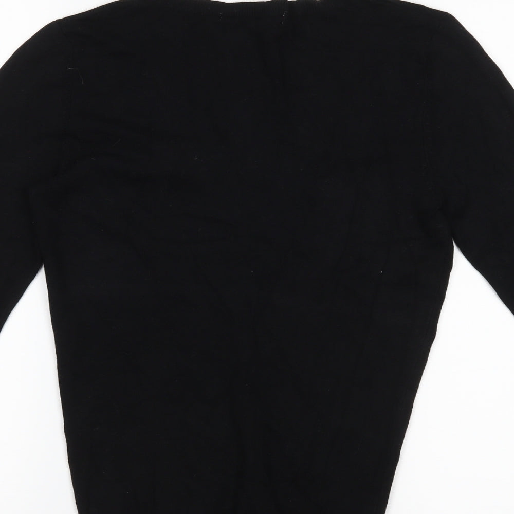 Brand and care label for AMARANTO women’s black jumper, size UK 10