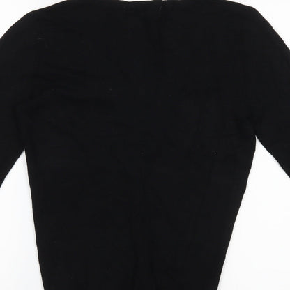 Brand and care label for AMARANTO women’s black jumper, size UK 10
