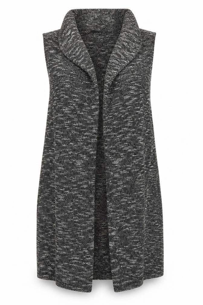 Front view of F&F women’s grey cardigan jumper, size UK 14