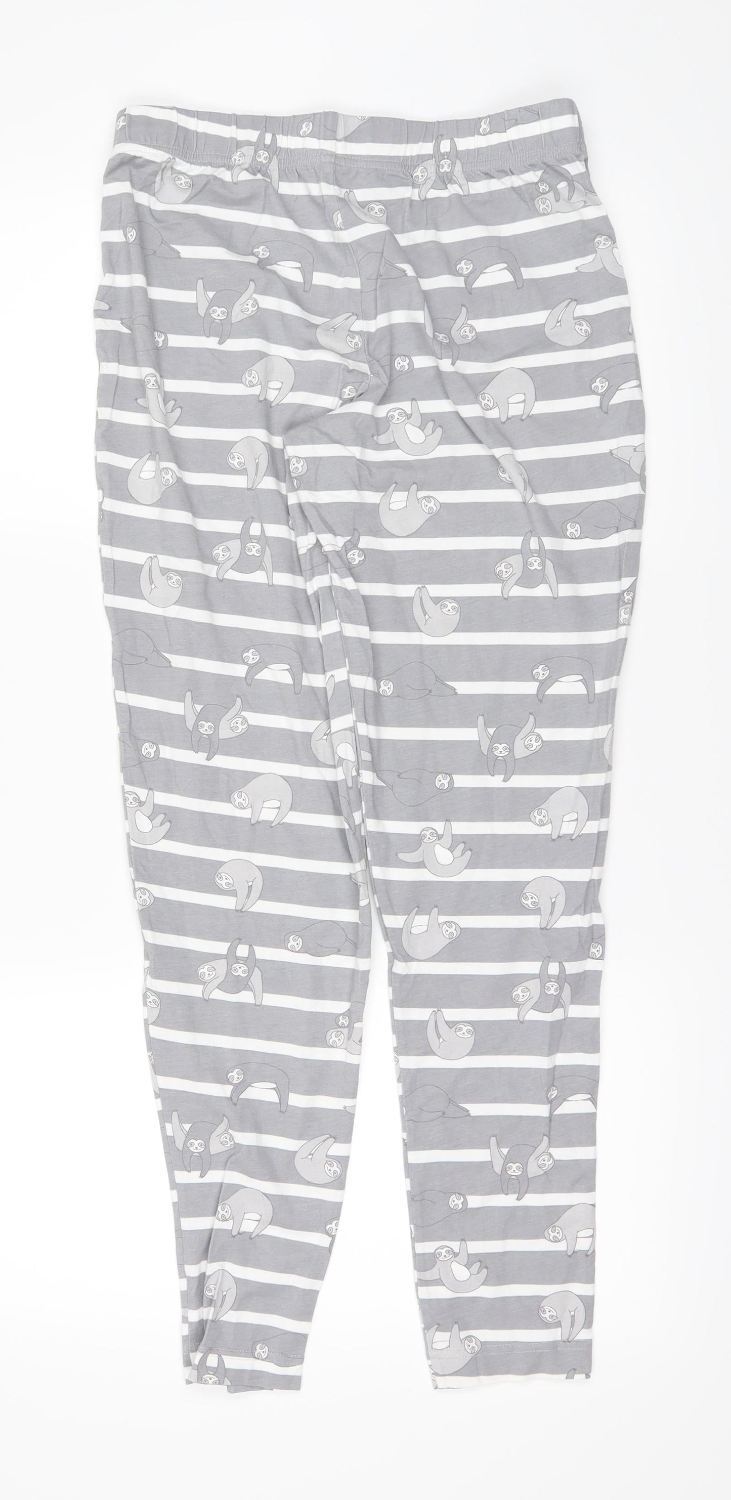 F&F Womens Grey Striped  Trousers  Size M L25 in