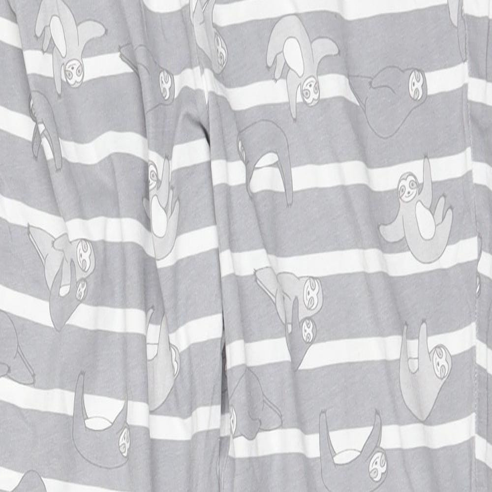 F&F Womens Grey Striped  Trousers  Size M L25 in