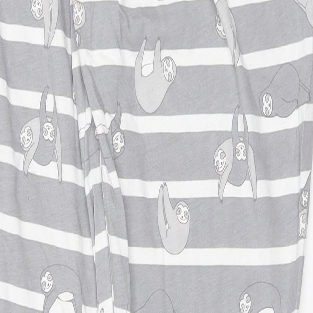 F&F Womens Grey Striped  Trousers  Size M L25 in