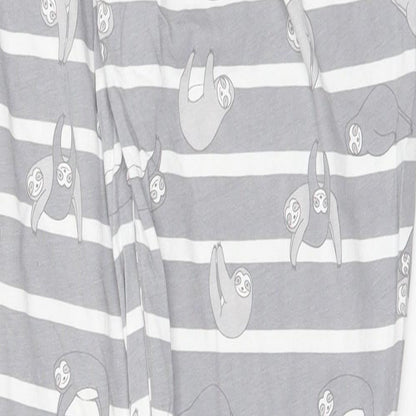 F&F Womens Grey Striped  Trousers  Size M L25 in