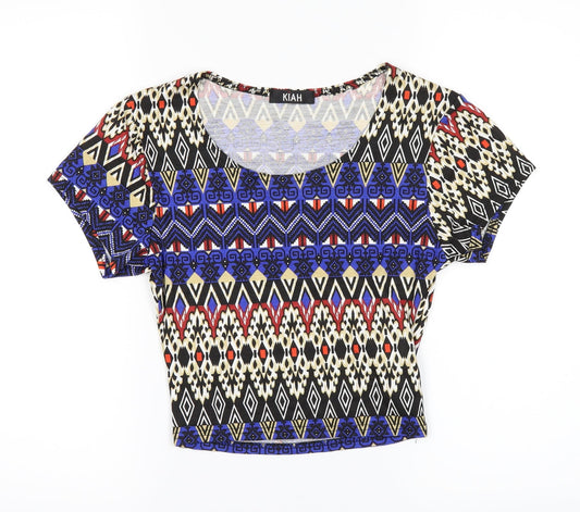 Womens UK Size 8 Kiah Blue Basic T-Shirt