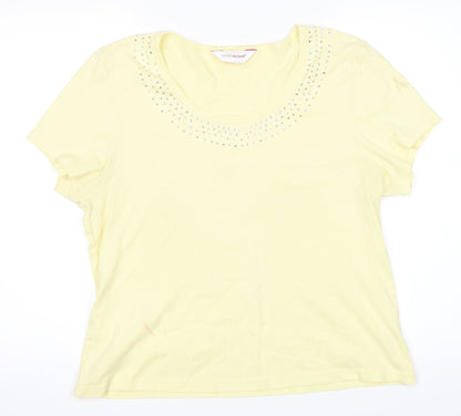 Andre De Brett Womens Yellow   Basic T-Shirt Size 18