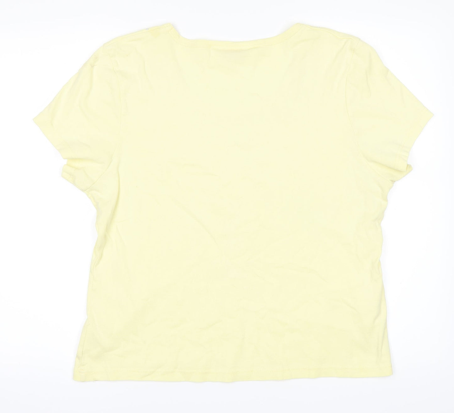 Andre De Brett Womens Yellow   Basic T-Shirt Size 18