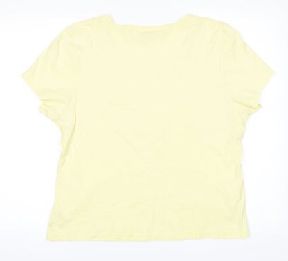 Andre De Brett Womens Yellow   Basic T-Shirt Size 18