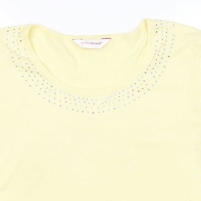 Andre De Brett Womens Yellow   Basic T-Shirt Size 18