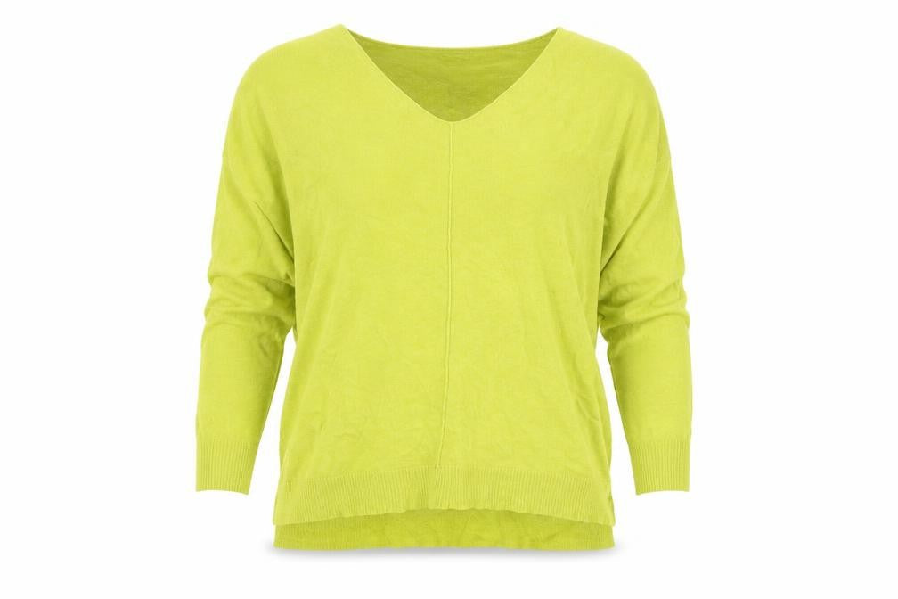 Front view of Atmosphere women’s yellow jumper, size S