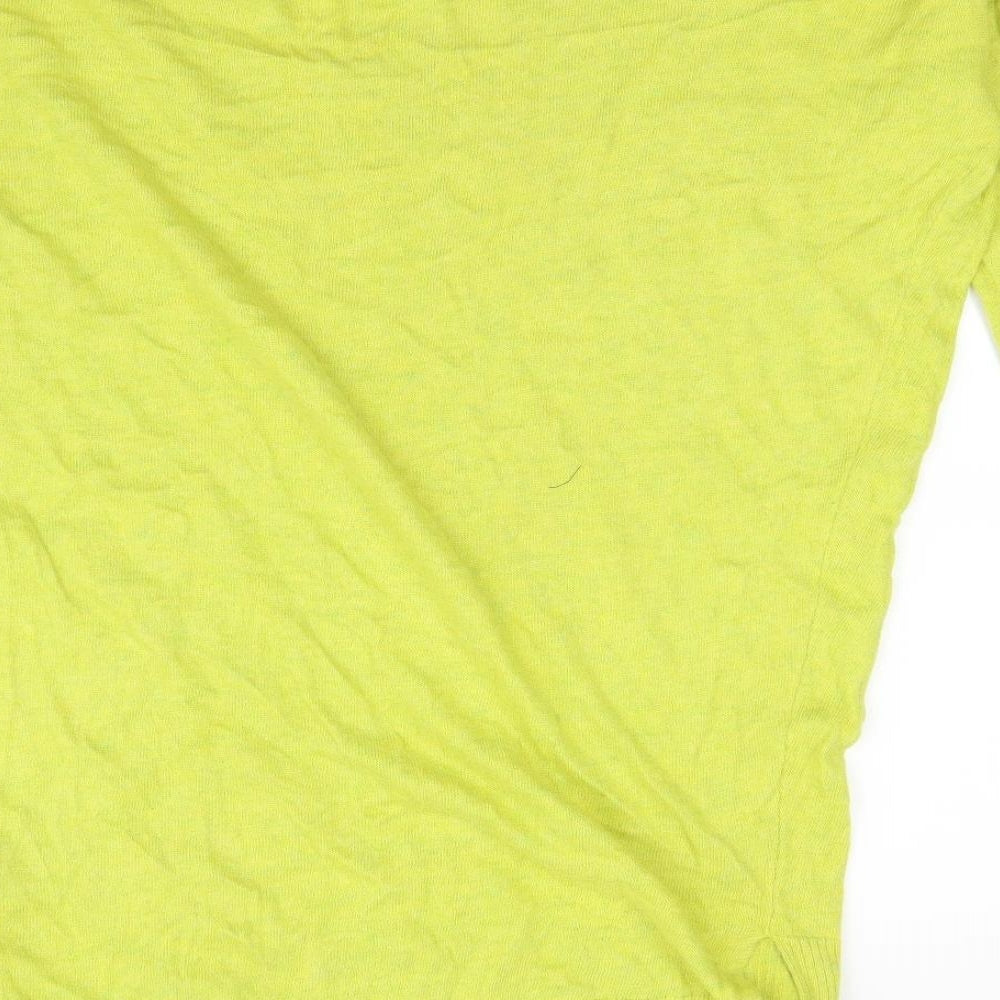 Brand and care label for Atmosphere women’s yellow jumper, size S