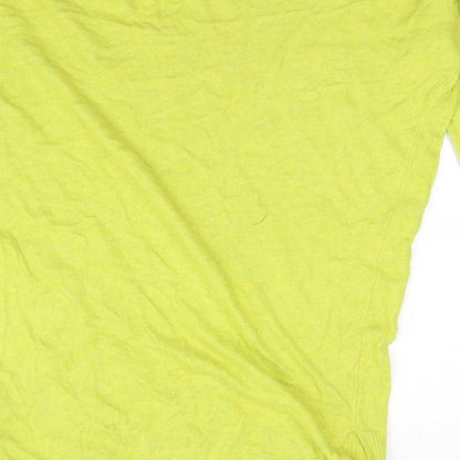 Brand and care label for Atmosphere women’s yellow jumper, size S