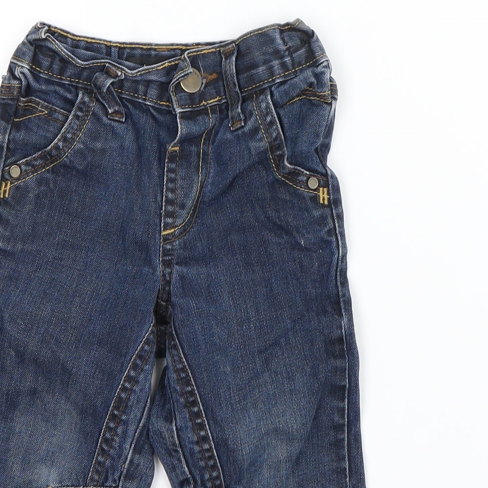 Close-up detail of Autograph boys’ blue straight jeans, size 2, years