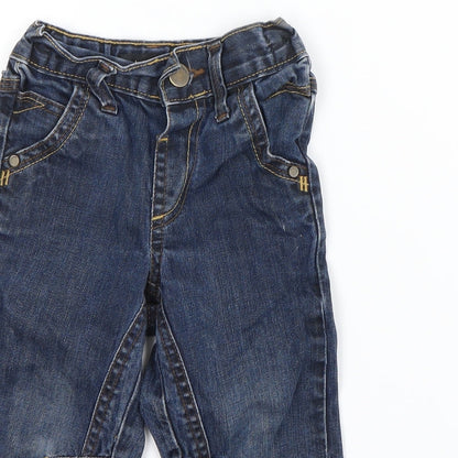Close-up detail of Autograph boys’ blue straight jeans, size 2, years