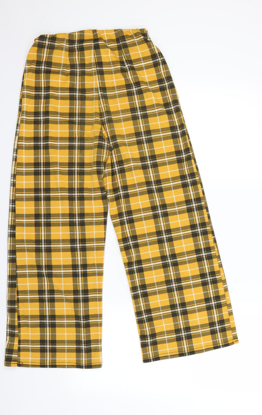 New Look Womens White Check  Capri Trousers Size 8 L25 in