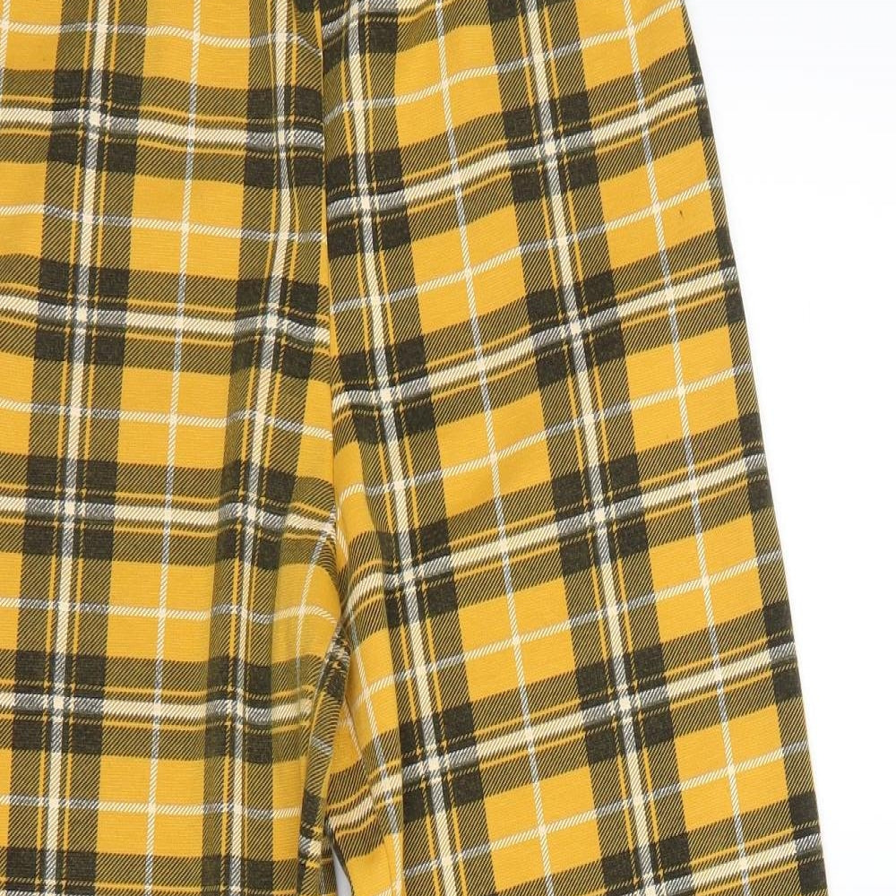 New Look Womens White Check  Capri Trousers Size 8 L25 in