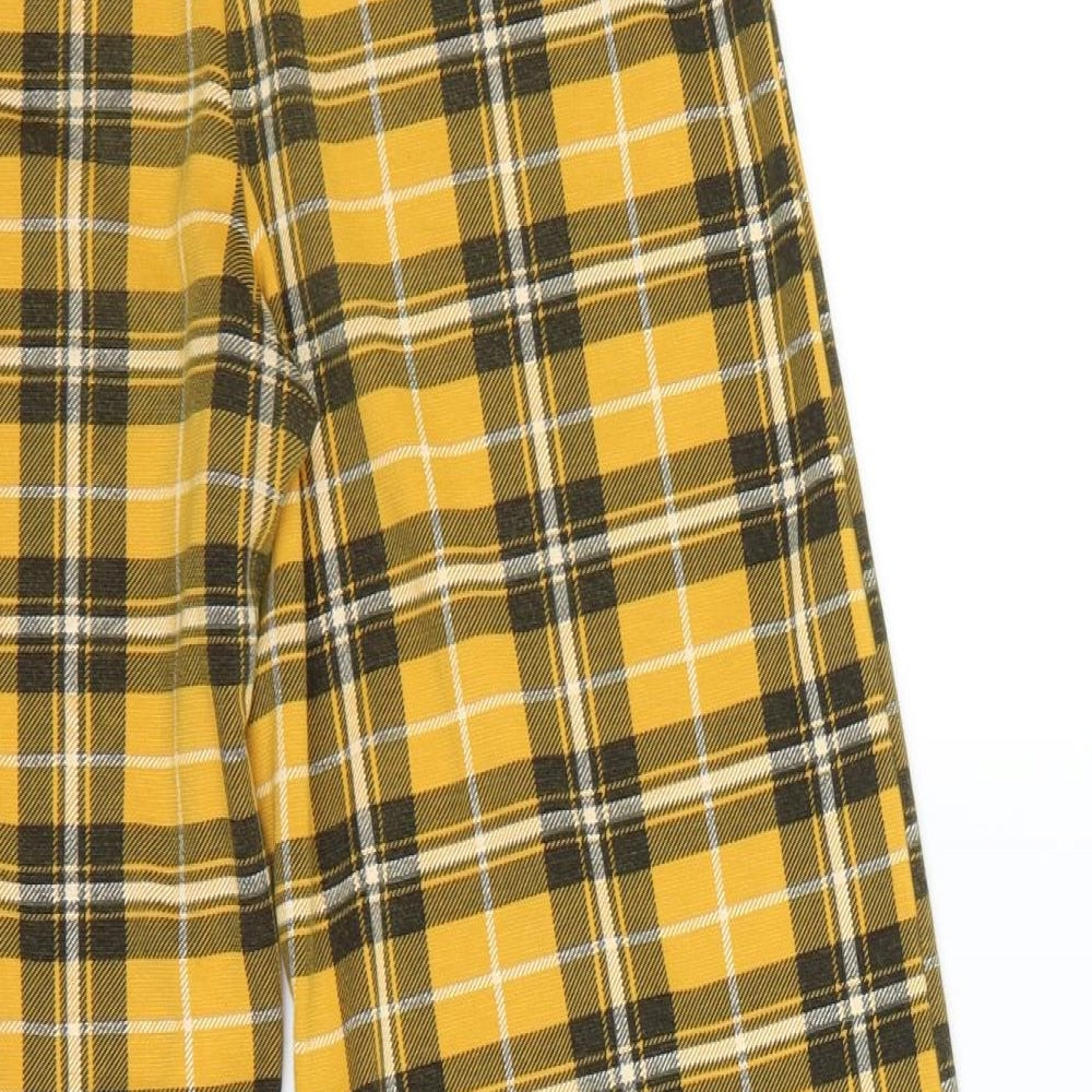 New Look Womens White Check  Capri Trousers Size 8 L25 in