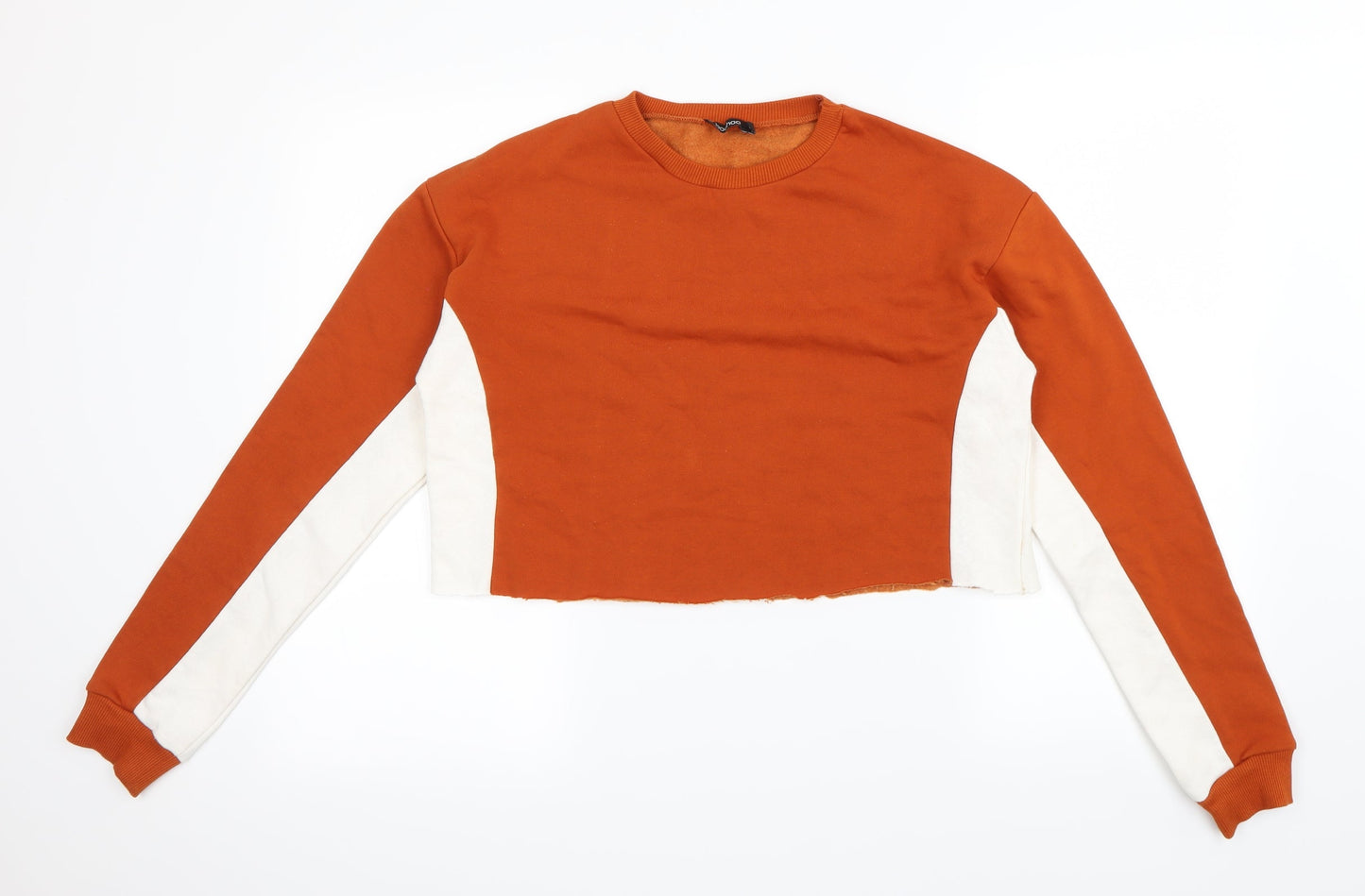 Boohoo Womens Orange Striped  Pullover Jumper Size 8