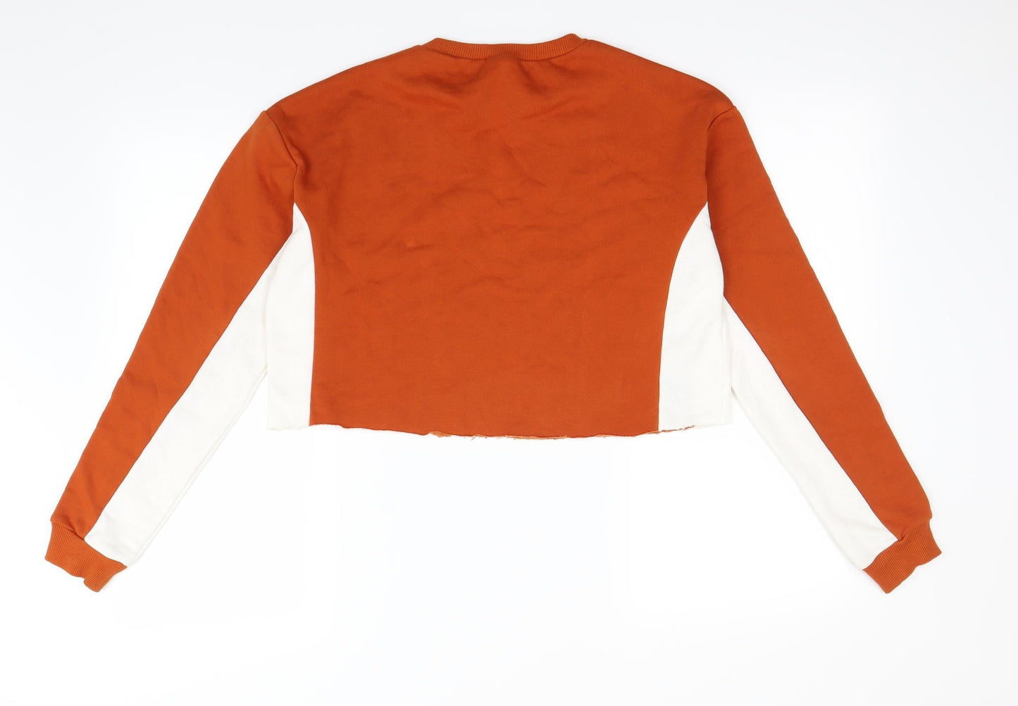 Boohoo Womens Orange Striped  Pullover Jumper Size 8