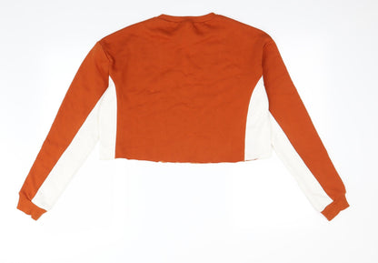 Boohoo Womens Orange Striped  Pullover Jumper Size 8