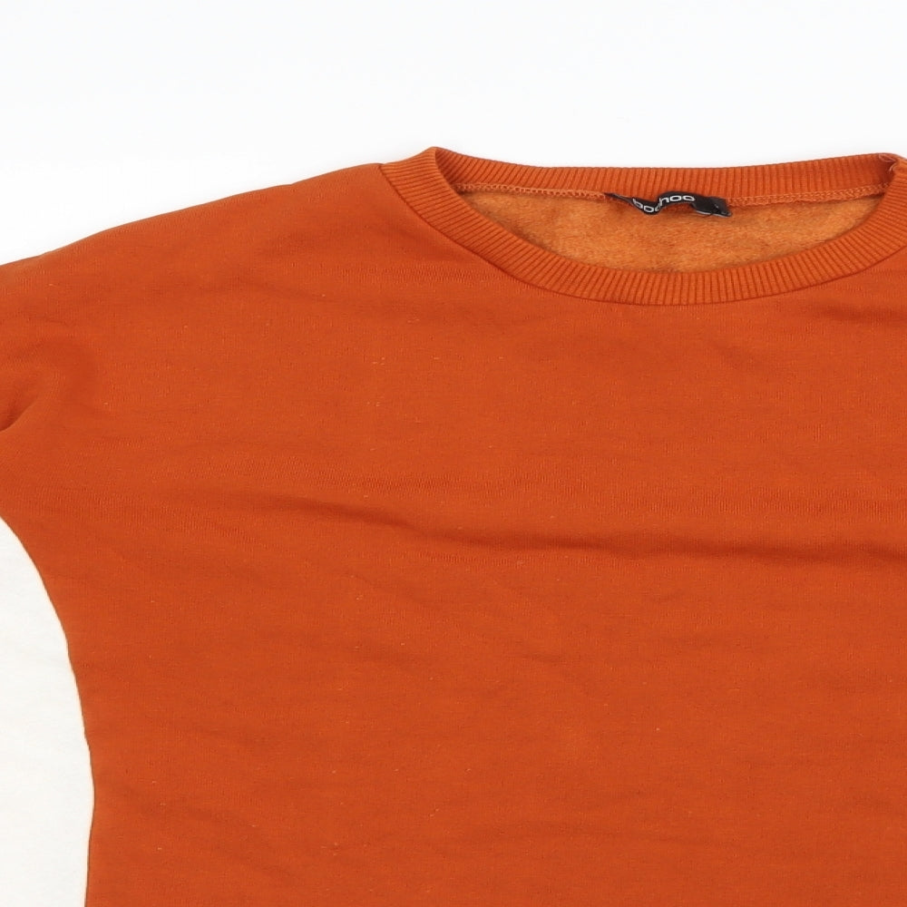 Boohoo Womens Orange Striped  Pullover Jumper Size 8