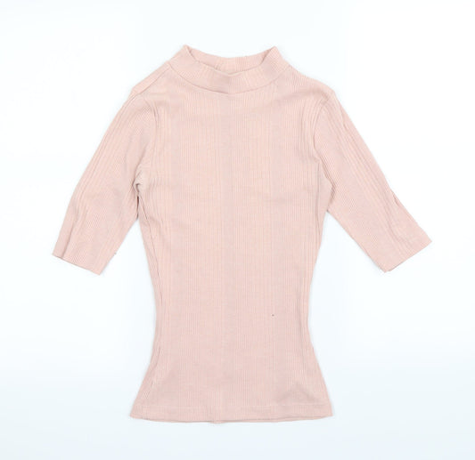 Womens UK Size 6 New Look Pink Basic T-Shirt