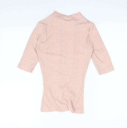 Womens UK Size 6 New Look Pink Basic T-Shirt
