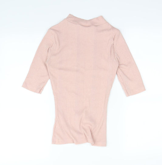 Womens UK Size 6 New Look Pink Basic T-Shirt