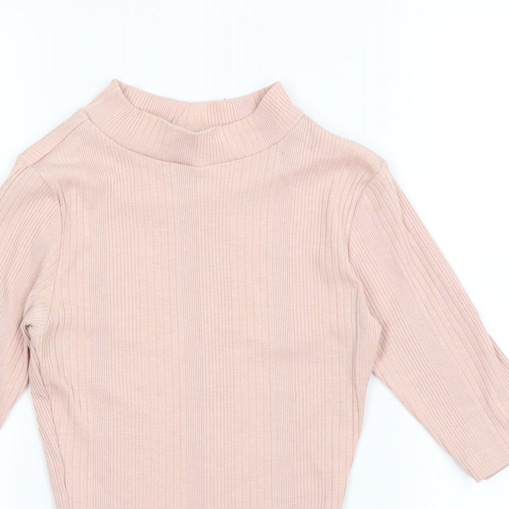 Womens UK Size 6 New Look Pink Basic T-Shirt