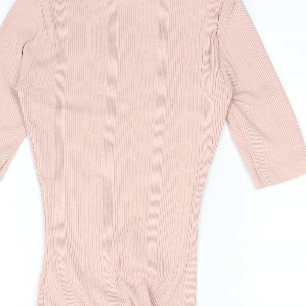 Womens UK Size 6 New Look Pink Basic T-Shirt