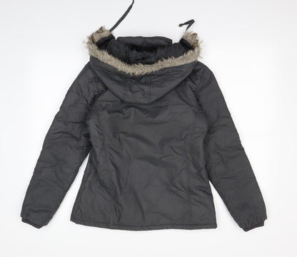 Back view of DGN women’s grey jacket coat, size M